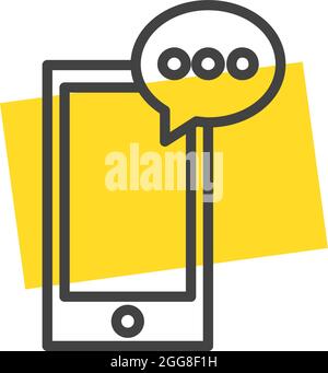Chat über das Telefon, Illustration, Vektor auf weißem Hintergrund. Stock Vektor