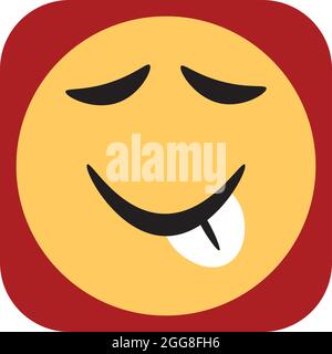 Emoji ragt die Zunge heraus, Illustration, Vektor auf weißem Hintergrund. Stock Vektor
