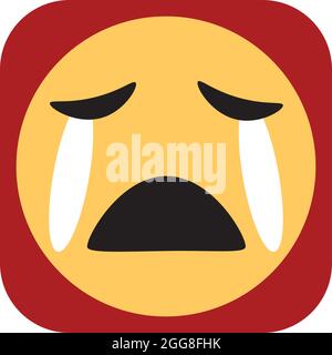 Emoji mit Tränen, Illustration, Vektor auf weißem Hintergrund. Stock Vektor
