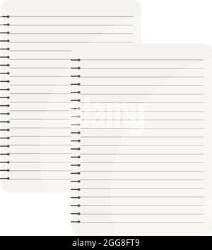 Leeres drahtgebundenes Papier, Illustration, Vektor auf weißem Hintergrund. Stock Vektor