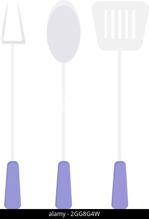 Küchenutensilien, Illustration, Vektor auf weißem Hintergrund. Stock Vektor