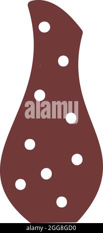 Rote Vase mit weißen Punkten, Illustration, Vektor auf weißem Hintergrund. Stock Vektor