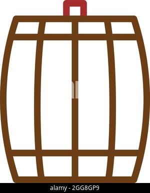 Frisch gemachter Wein im Fass, Illustration, Vektor auf weißem Hintergrund. Stock Vektor