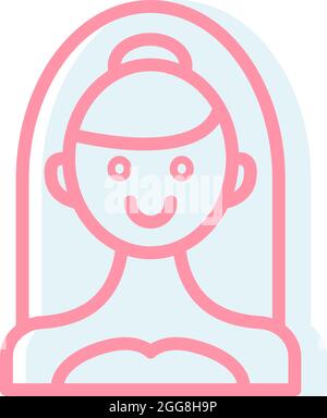 Braut im Hochzeitskleid, Illustration, Vektor auf weißem Hintergrund. Stock Vektor