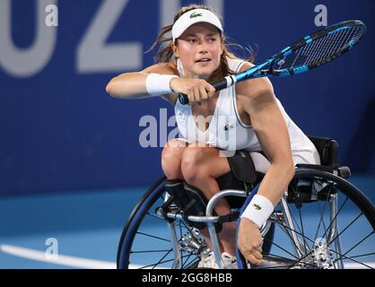 Tokio, Japan. 30. August 2021. MORCH Emmanuelle aus Frankreich tritt bei den Paralympischen Spielen in Tokio 2020 bei der zweiten Runde der Frauen im Einzel an. Quelle: Arif Karim/Alamy Live News Stockfoto