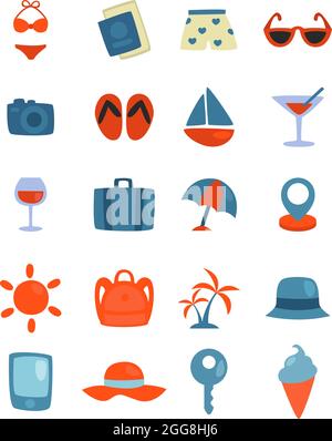 Reisetag, Illustration, Vektor, auf weißem Hintergrund. Stock Vektor