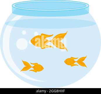 Fisch im Aquarium, Illustration, Vektor auf weißem Hintergrund. Stock Vektor