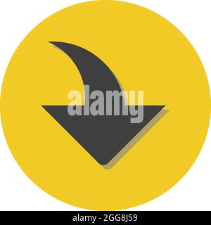 Schwarzer Pfeil nach unten, Illustration, Vektor, auf weißem Hintergrund. Stock Vektor