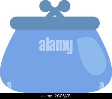 Blaue Geldbörse, Illustration, Vektor, auf weißem Hintergrund. Stock Vektor