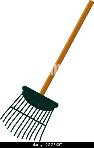 Grüne Rechen, Illustration, Vektor auf weißem Hintergrund. Stock Vektor