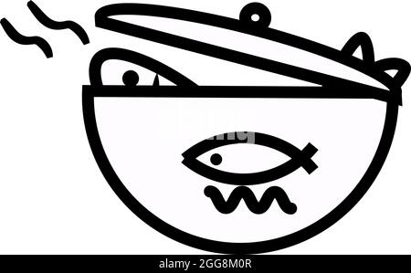 Chinesisches Fischfutter, Illustration, Vektor, auf weißem Hintergrund. Stock Vektor