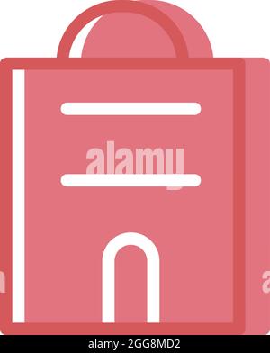 Rotes Gebäude mit zwei Fenstern, Illustration, Vektor, auf weißem Hintergrund. Stock Vektor