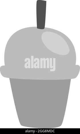 Trinken Sie in Plastikbecher mit Stroh, Illustration, Vektor, auf weißem Hintergrund. Stock Vektor