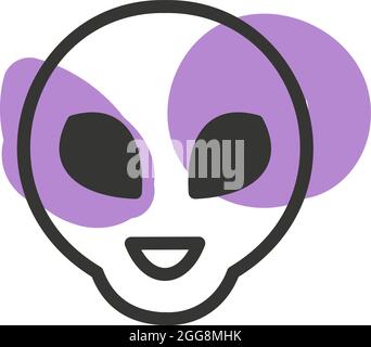 Lila Alien, Illustration, Vektor, auf weißem Hintergrund. Stock Vektor