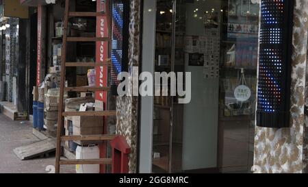 Sham Shui Po Street Market alias The Lighting Market of Kowloon, Hong Kong, China Stockfoto