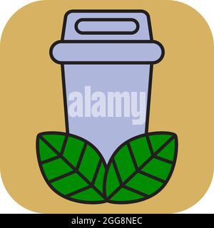 Eco-Papierkorb, Illustration, Vektor, auf weißem Hintergrund. Stock Vektor