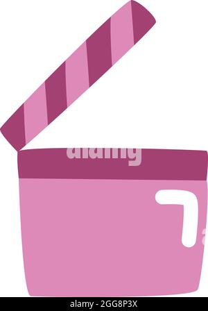 Movie Clapperboard, Illustration, Vektor, auf weißem Hintergrund. Stock Vektor