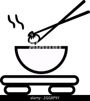 Chinesische Knödel, Illustration, Vektor, auf weißem Hintergrund. Stock Vektor