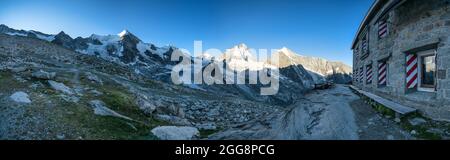 Cabane du Mountet Almhütte bei Zinal, Schweiz, Alpen Stockfoto