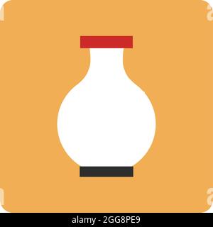 Weiße Vase, Illustration, Vektor, auf weißem Hintergrund. Stock Vektor