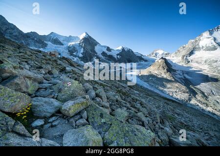 Cabane du Mountet Almhütte bei Zinal, Schweiz, Alpen Stockfoto