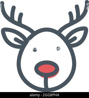 Weihnachten rudolph, Illustration, Vektor, auf weißem Hintergrund. Stock Vektor