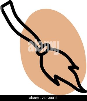Halloween Besen, Illustration, Vektor, auf weißem Hintergrund. Stock Vektor