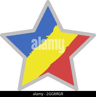 Tschad-Flagge, Illustration, Vektor, auf weißem Hintergrund. Stock Vektor