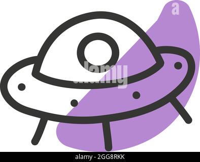 Alien-Schiff, Illustration, Vektor, auf weißem Hintergrund. Stock Vektor