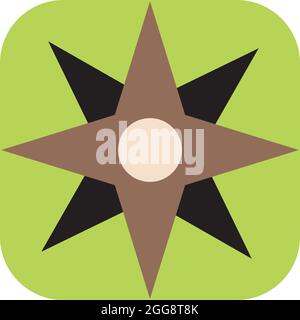 Alter Kompass, Illustration, Vektor, auf weißem Hintergrund. Stock Vektor