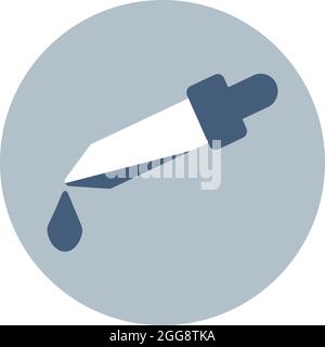 Medizinische Pipette, Illustration, Vektor, auf weißem Hintergrund. Stock Vektor