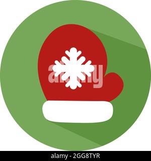 Roter Winterhandschuh, Illustration, Vektor, auf weißem Hintergrund. Stock Vektor