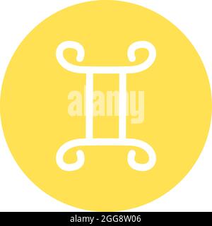 Sternzeichen Gemini, Illustration, Vektor, auf weißem Hintergrund. Stock Vektor