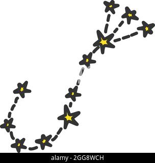 Raumkonstellation, Illustration, Vektor, auf weißem Hintergrund. Stock Vektor