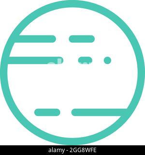 Hellblauer Planet, Illustration, Vektor, auf weißem Hintergrund. Stock Vektor
