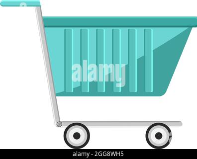 Blauer Warenkorb, Illustration, Vektor auf weißem Hintergrund. Stock Vektor