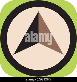 Navigationssymbol, Illustration, Vektor, auf weißem Hintergrund. Stock Vektor