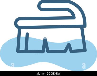 Reinigungsbürste, Illustration, Vektor, auf weißem Hintergrund. Stock Vektor