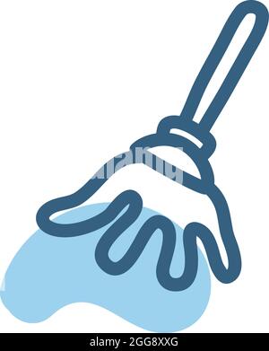 Kleiner Reinigungsmopp, Illustration, Vektor, auf weißem Hintergrund. Stock Vektor