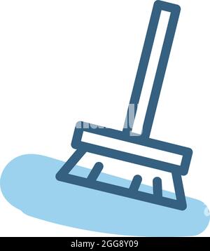 Reinigungsbürste, Illustration, Vektor, auf weißem Hintergrund. Stock Vektor