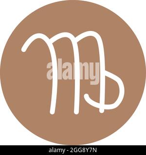 Jungfrau Tierkreiszeichen, Illustration, Vektor, auf weißem Hintergrund. Stock Vektor