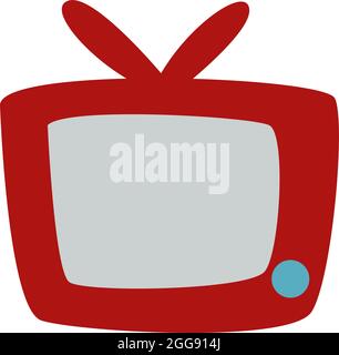 Rotes tv-Spielzeug, Illustration, Vektor, auf weißem Hintergrund. Stock Vektor