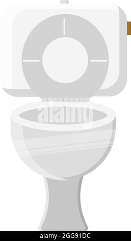 Weiße Toilettenschüssel, Abbildung, Vektor auf weißem Hintergrund. Stock Vektor