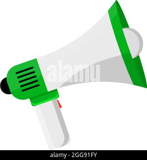 Weißes Megaphon, Illustration, Vektor auf weißem Hintergrund. Stock Vektor