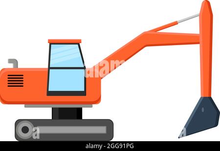 Roter Bagger, Illustration, Vektor auf weißem Hintergrund. Stock Vektor