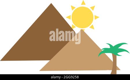 Reise-Pyramiden, Illustration, Vektor, auf weißem Hintergrund. Stock Vektor