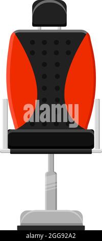 Roter Barbersessel, Illustration, Vektor auf weißem Hintergrund. Stock Vektor