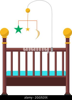 Babykrippe, Illustration, Vektor auf weißem Hintergrund. Stock Vektor