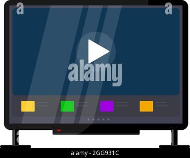 TV-Bildschirm, Illustration, Vektor auf weißem Hintergrund. Stock Vektor