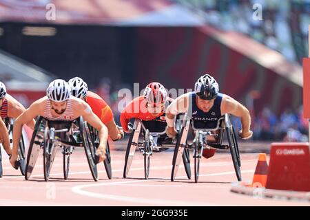 Tokio, Japan. August 2021. Masayuki Higuchi (JPN) Leichtathletik : 1500 Meter T54 der Männer während der Paralympischen Spiele von Tokio 2020 im Nationalstadion in Tokio, Japan . Quelle: AFLO SPORT/Alamy Live News Stockfoto